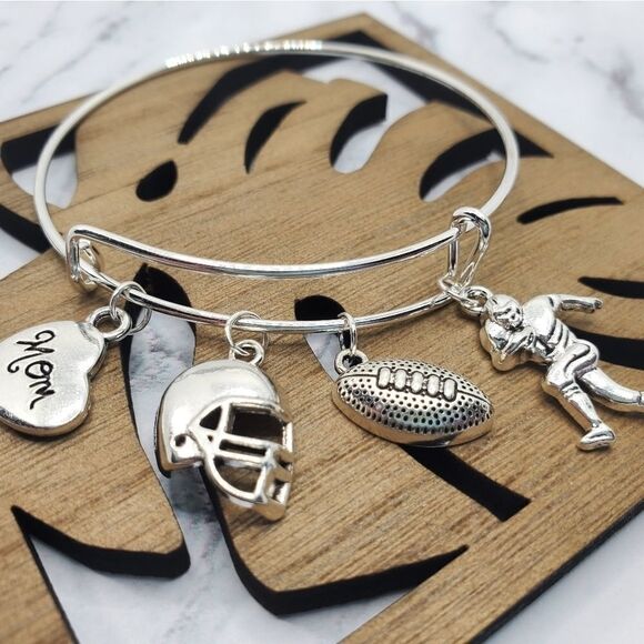 Football Mom Expandable Charm Bracelet - Picture 10 of 13